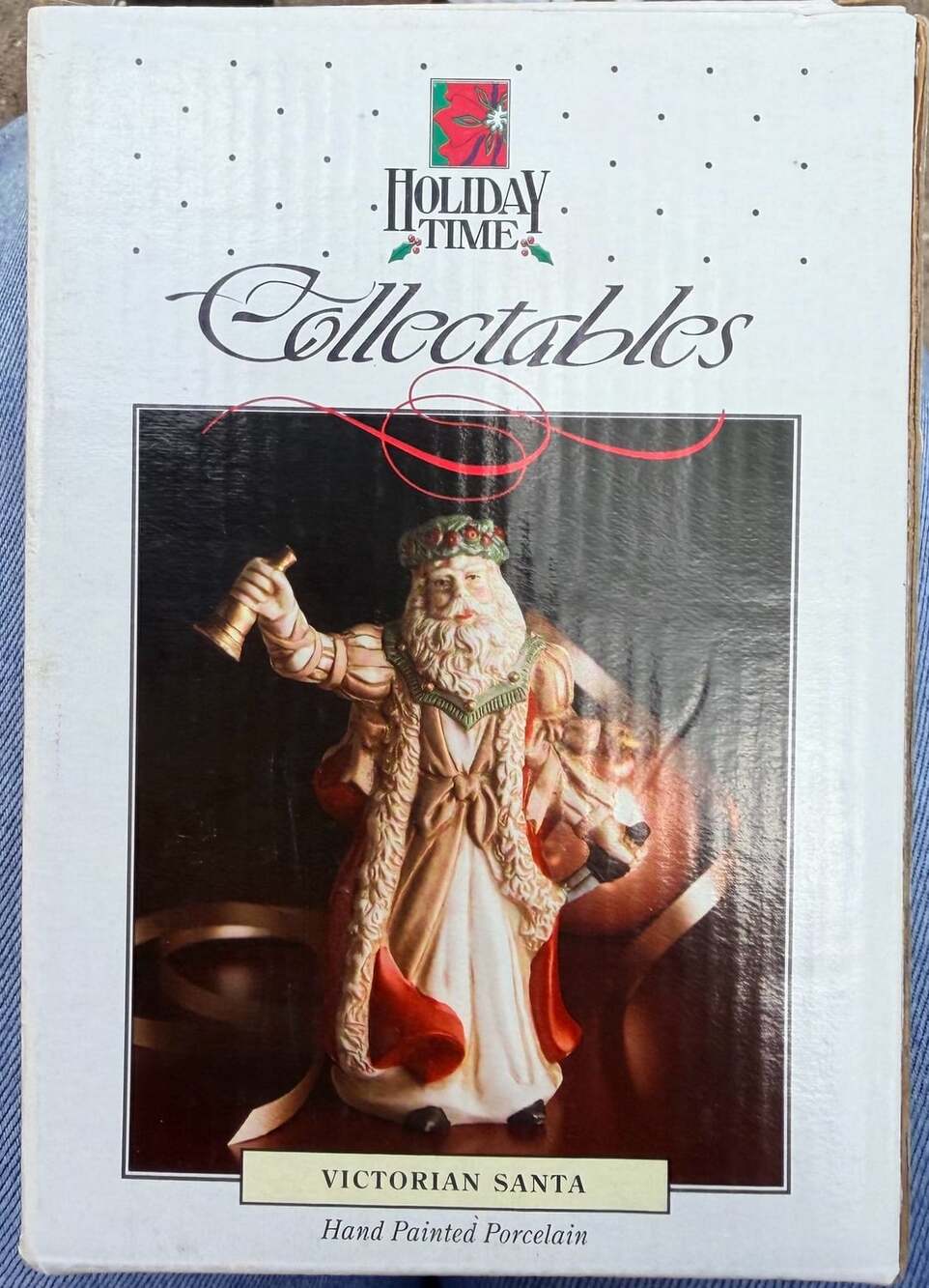 Holiday Time Collectibles Victorian Santa Hand Painted Porcelain Figurine with O